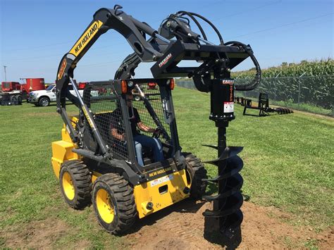 skid steer rock auger hillside dig|skid steer earth augers.